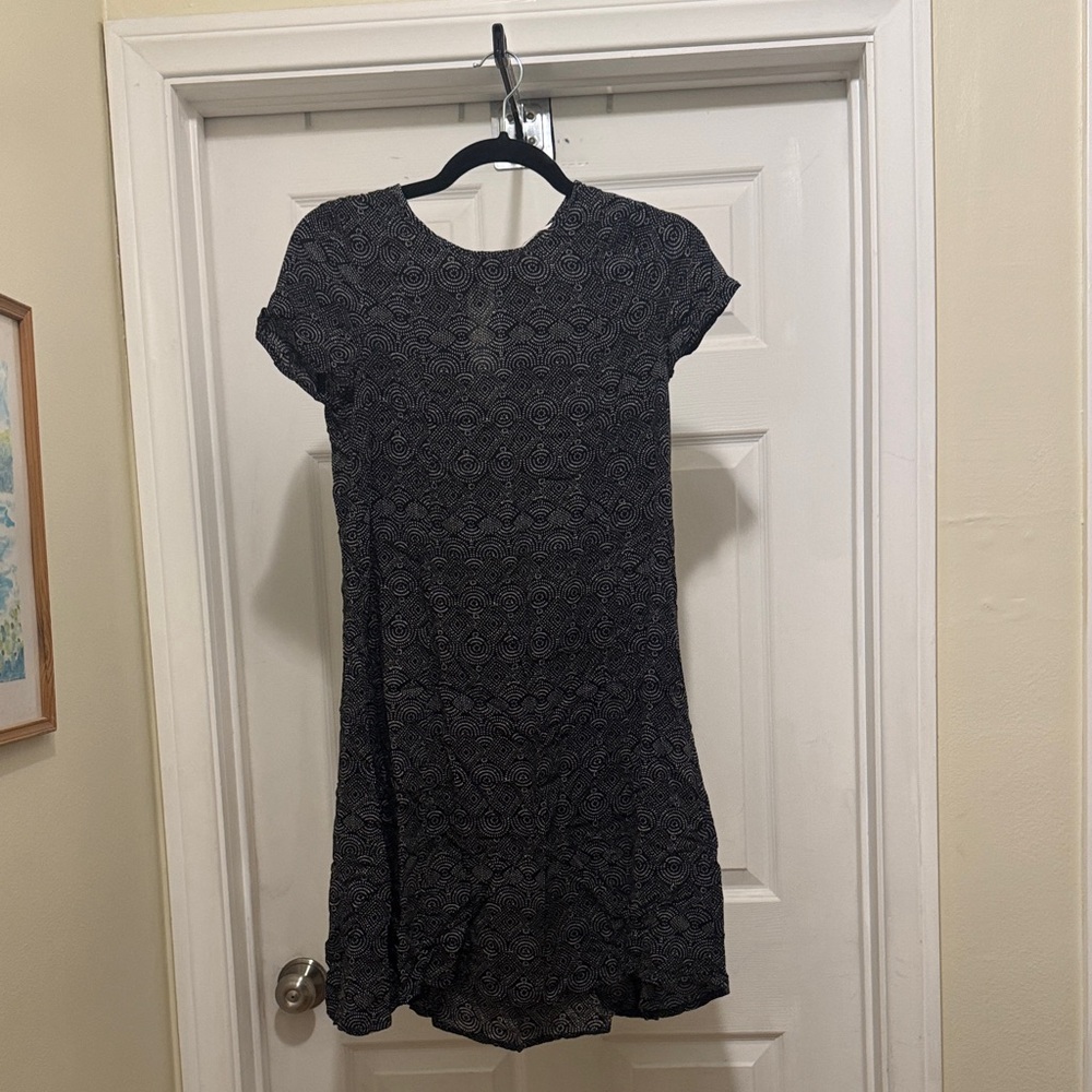 H&M Black and Gray Patterned Mini Dress